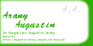 arany augustin business card